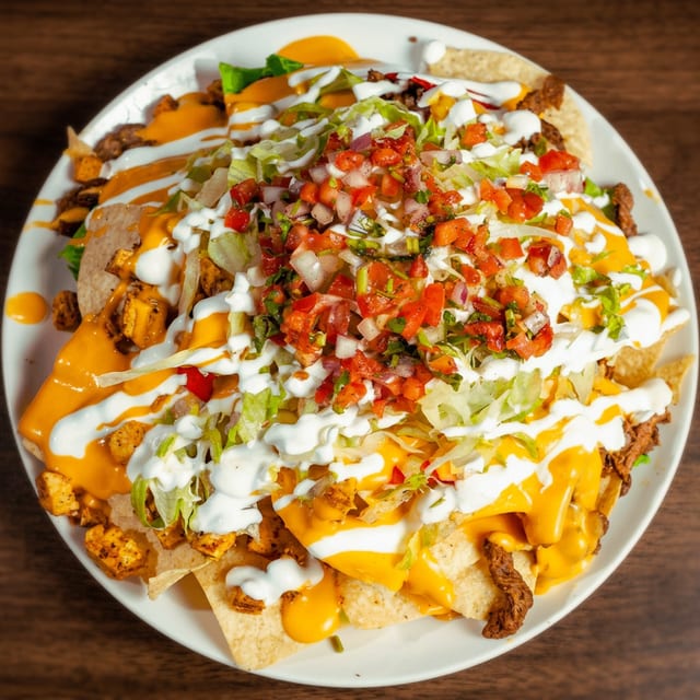Vegetarian Loaded Nachos.