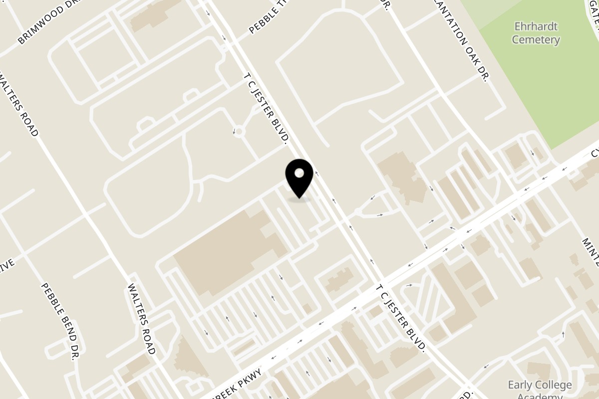 Map showing the location of Taste of Mexico on 14715 T C Jester Blvd Suite 700 in Houston